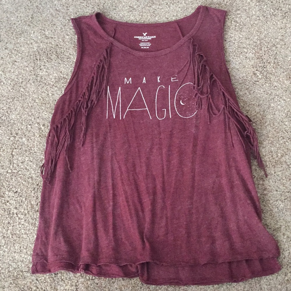 NWT AEO make magic fringe tank top
